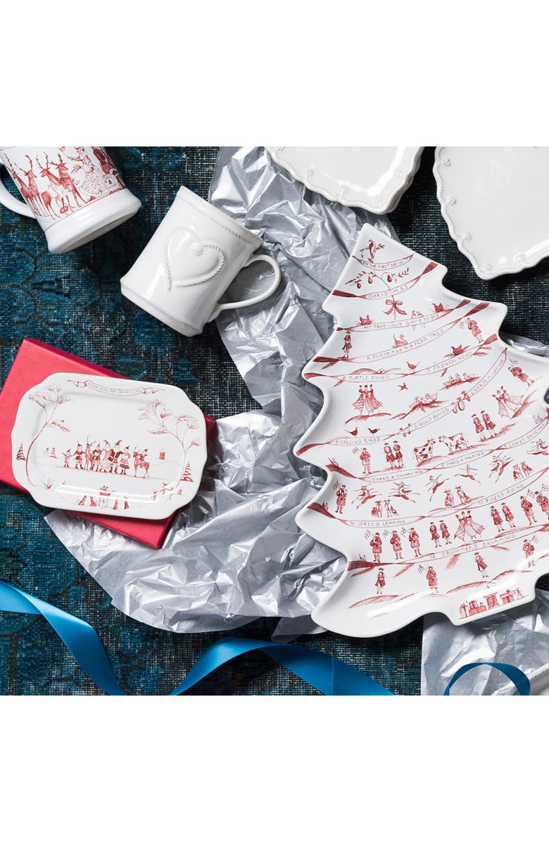 Juliska Country Estate Winter Frolic Ruby Tree Platter, Alternate, color, Red