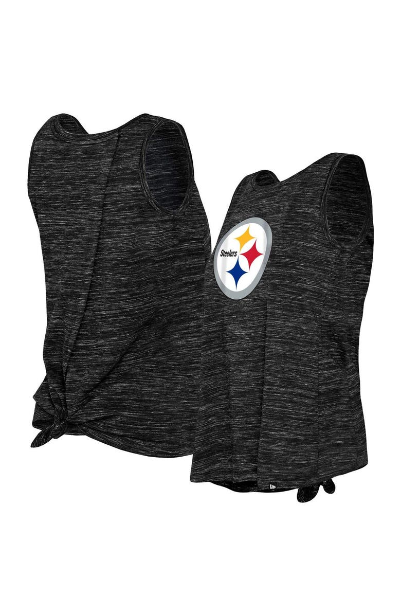 New Era Women's New Era Black Pittsburgh Steelers Space Dye Tie-Back Tank Top, Main, color, Black