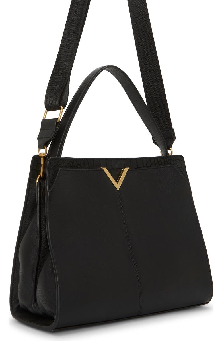 Vince Camuto Tasha Leather Top Handle Bag, Alternate, color, Black