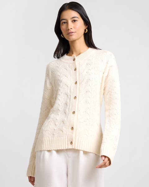 Fitted Cable Knit Cardigan