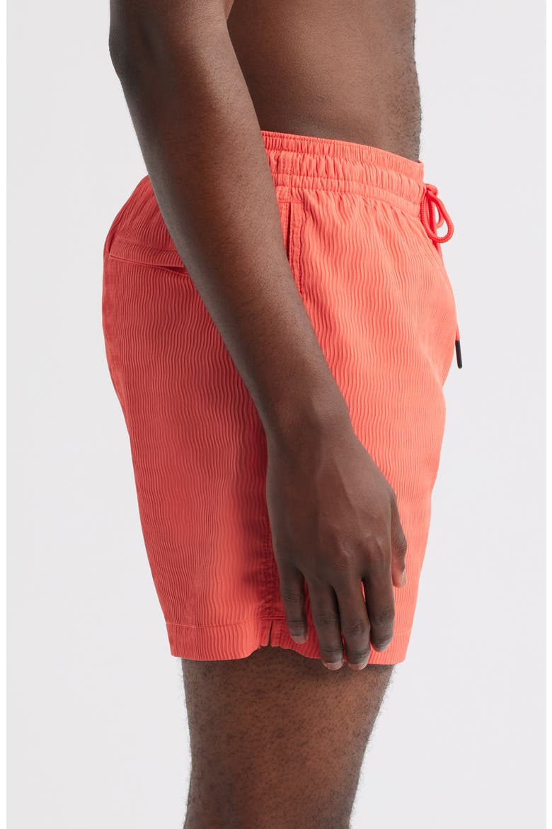 The Sunset Sorbets 5.5-Inch Textured Swim Trunks, Alternate, color, CORAL