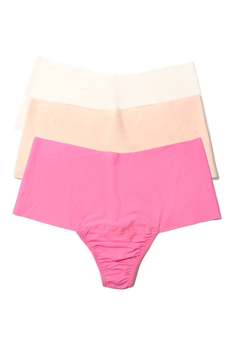 Breathe Assorted 3-Pack High Waist Thongs, Main, color, LINEN/ TAF/ SWT NTHNG