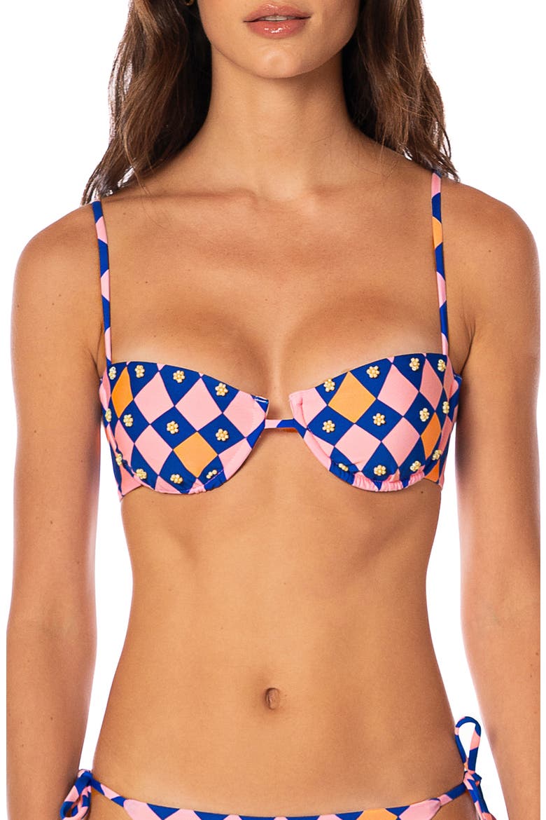 Like a Diamond Amatista Reversible Underwire Bikini Top, Main, color, PINK OVERFLOW
