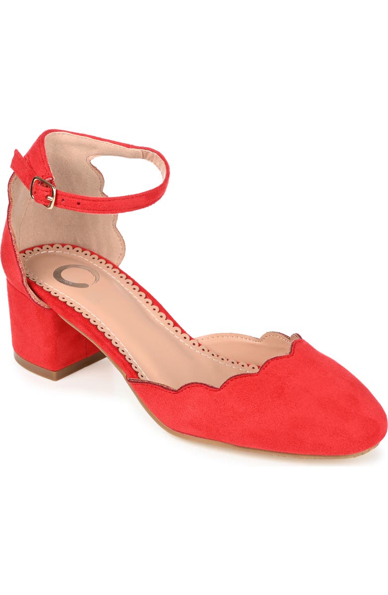 Journee Collection Edna Pump - Wide Width, Main, color, Red