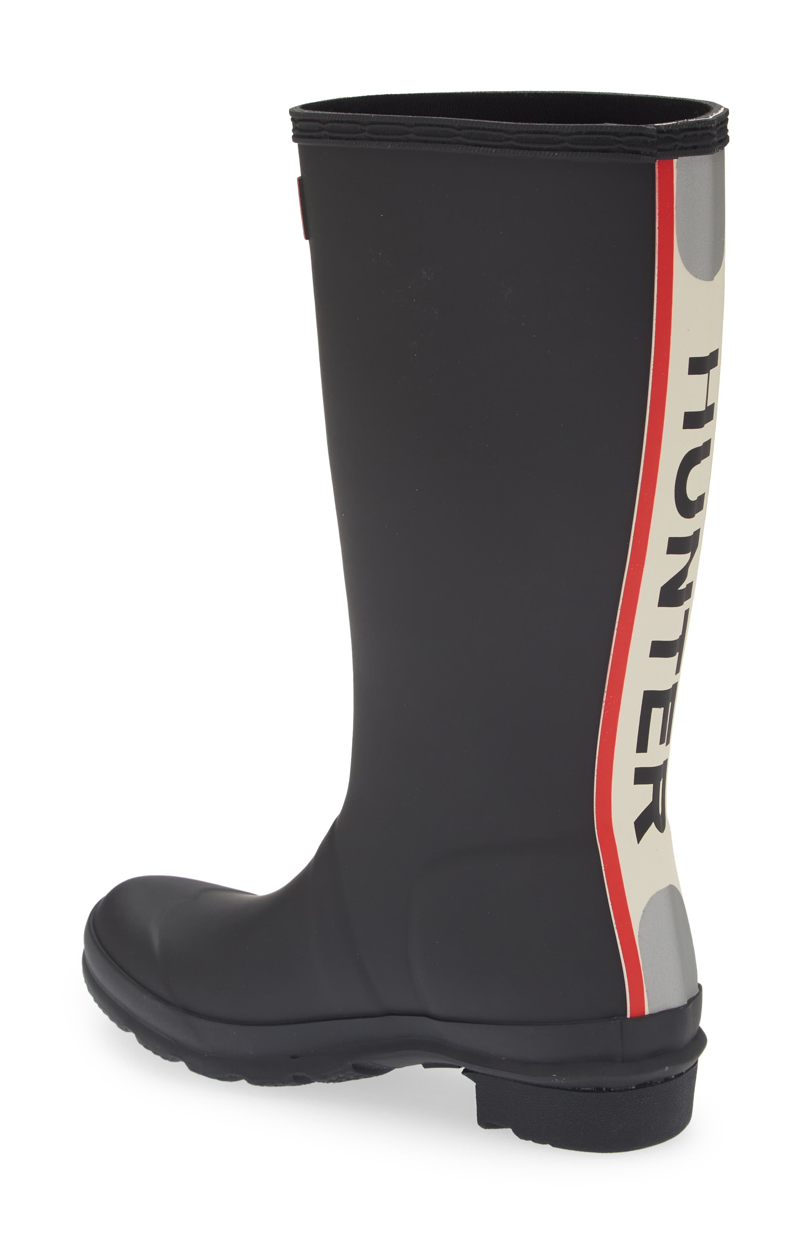 Hunter Kids' Original Back Stripe Rain Boot, Alternate, color, Black