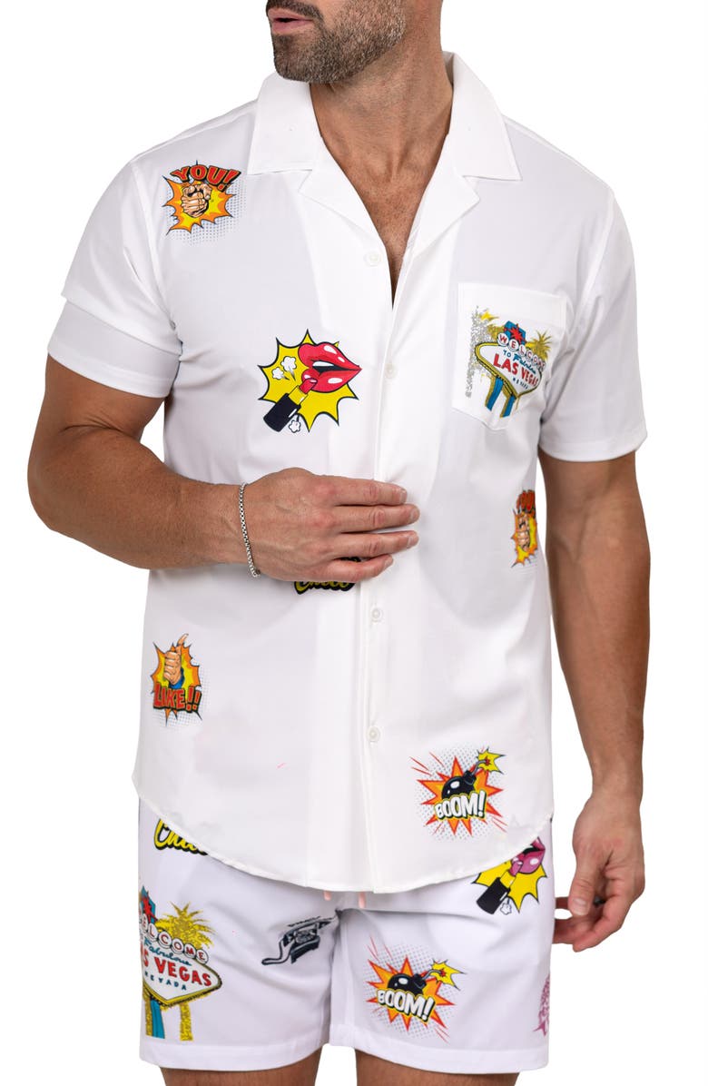 Maceoo Marthy White Camp Shirt, Alternate, color, 