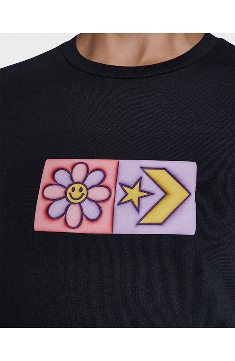 Converse Flower Grid T-Shirt, Alternate, color, Converse Black