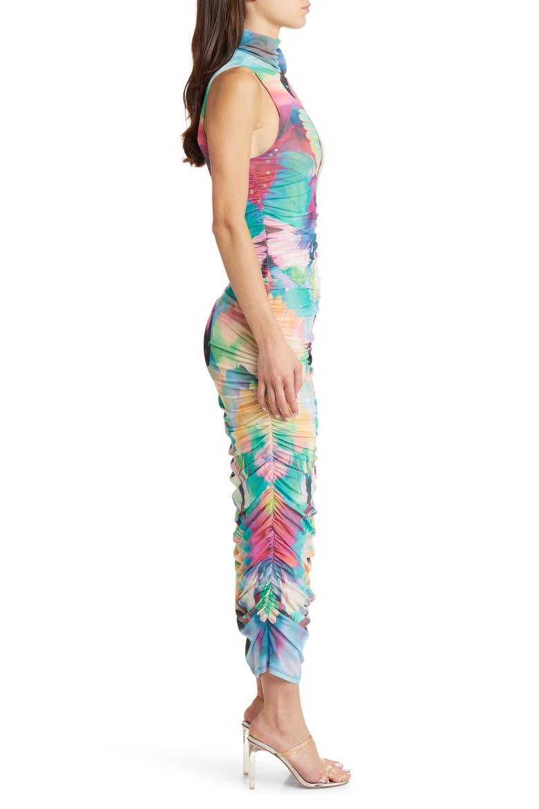 Fiorella Rosette Body-Con Dress, Alternate, color, ABSTRACT BUTTERFLY