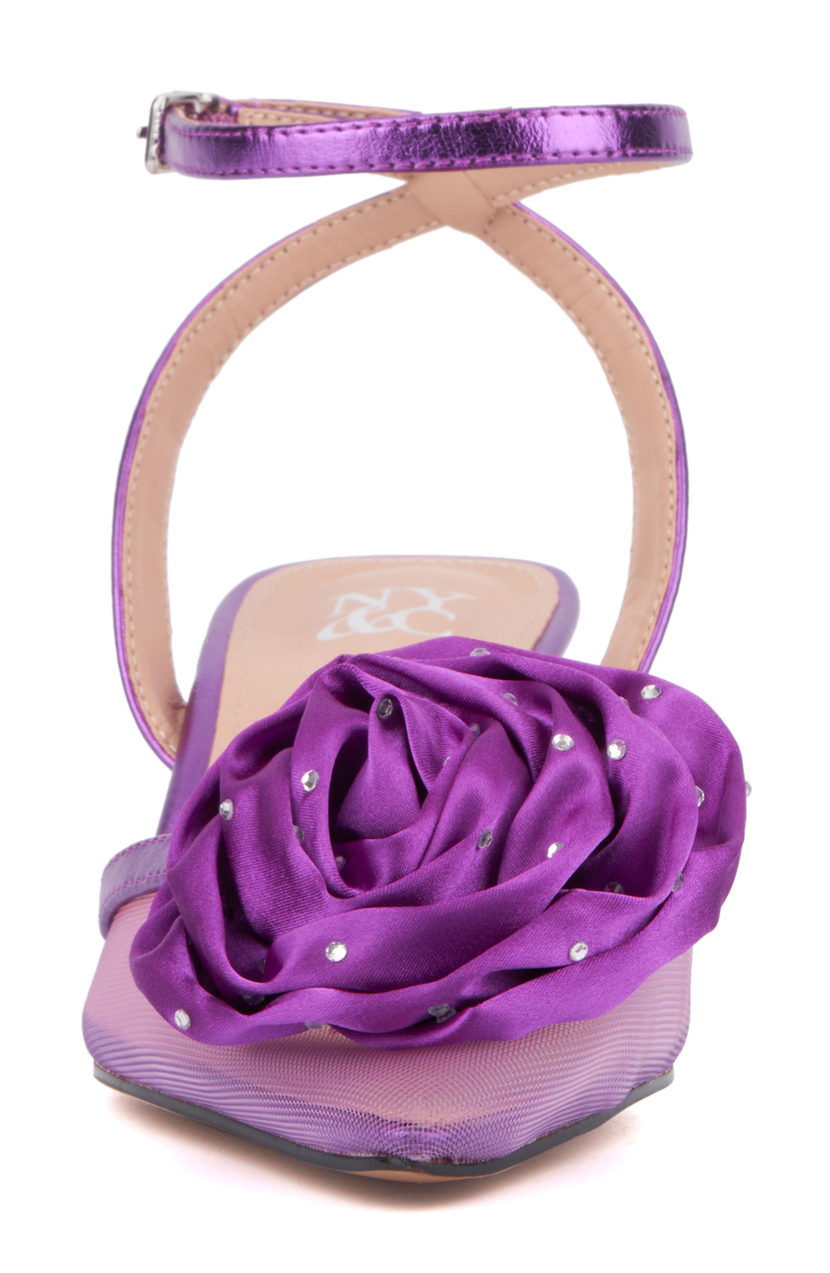 NEW YORK AND COMPANY Violetta Flower Pump, Alternate, color, Purple