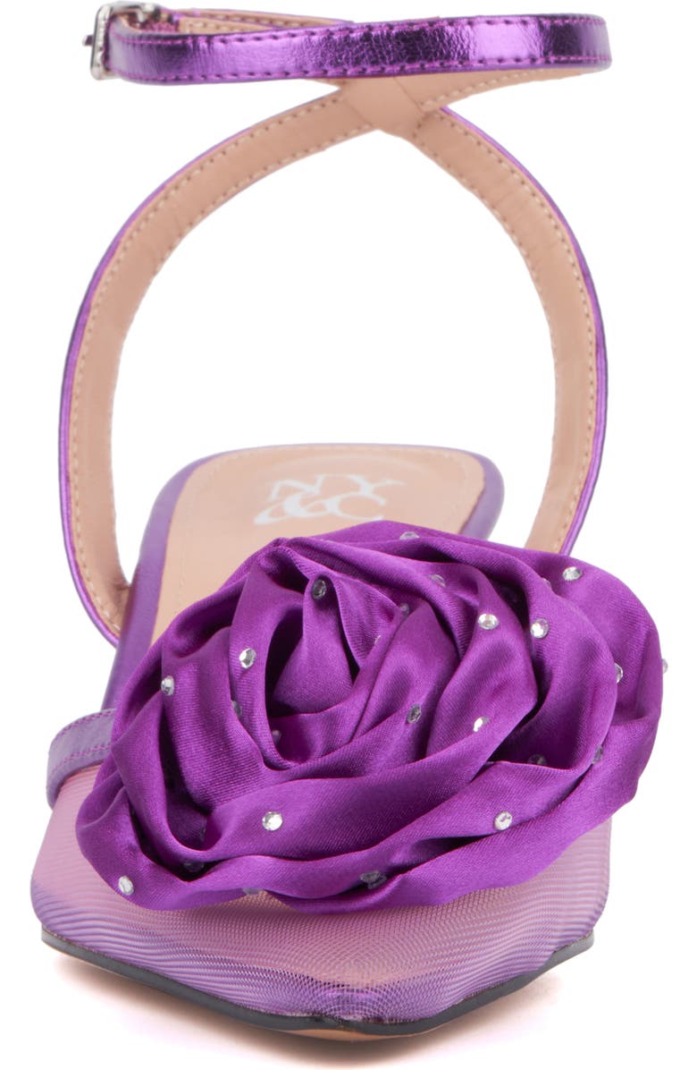 NEW YORK AND COMPANY Violetta Flower Pump, Alternate, color, Purple
