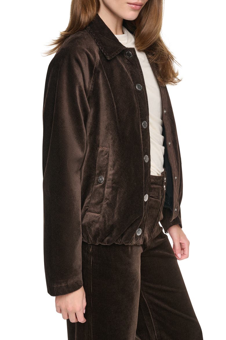 Corduroy Raglan Sleeve Bubble Jacket, Alternate, color, ESPRESSO