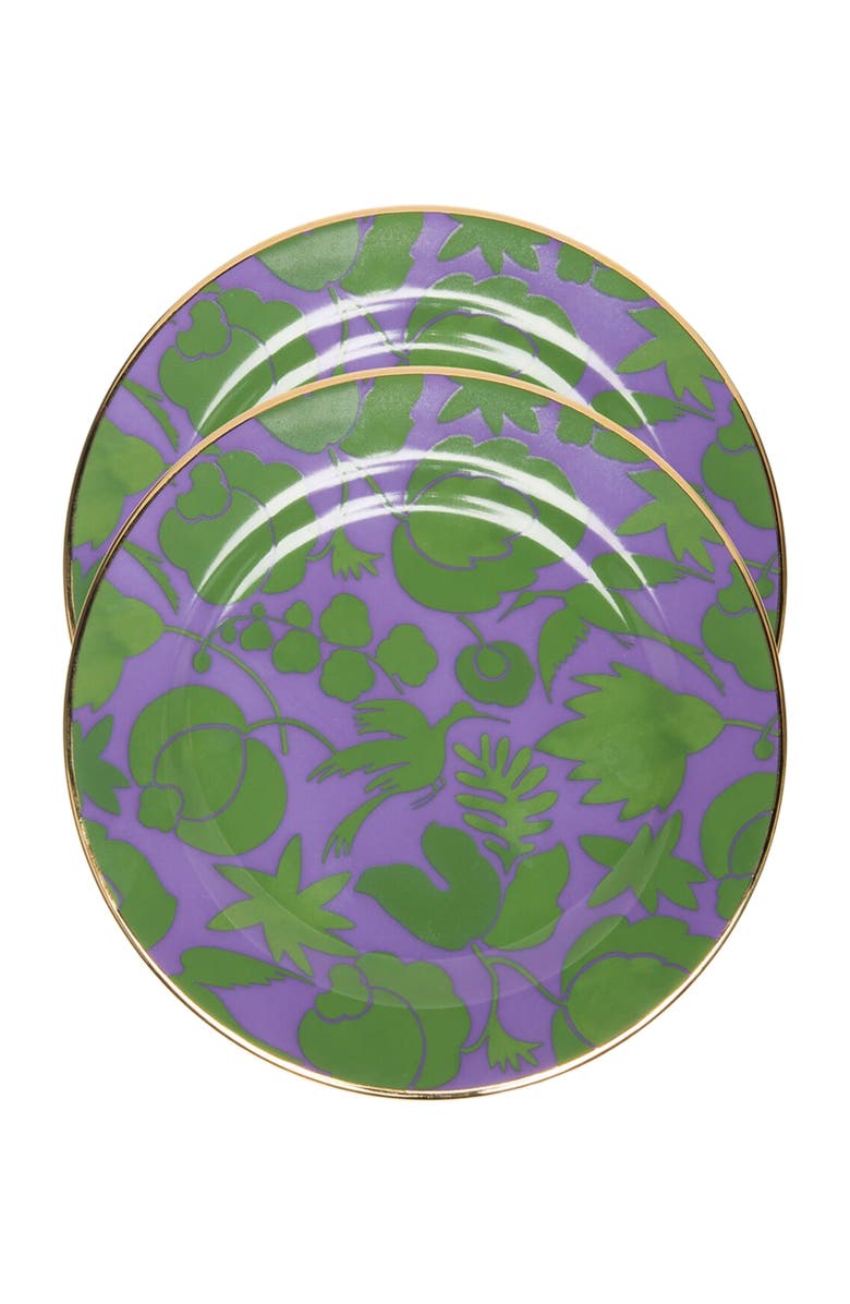 La DoubleJ Dessert Plates Set Of 2, Main, color, Wildbird Lilla/Verde Lilac