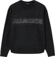 AllSaints Etta Crystal Embellished Fleece Sweatshirt