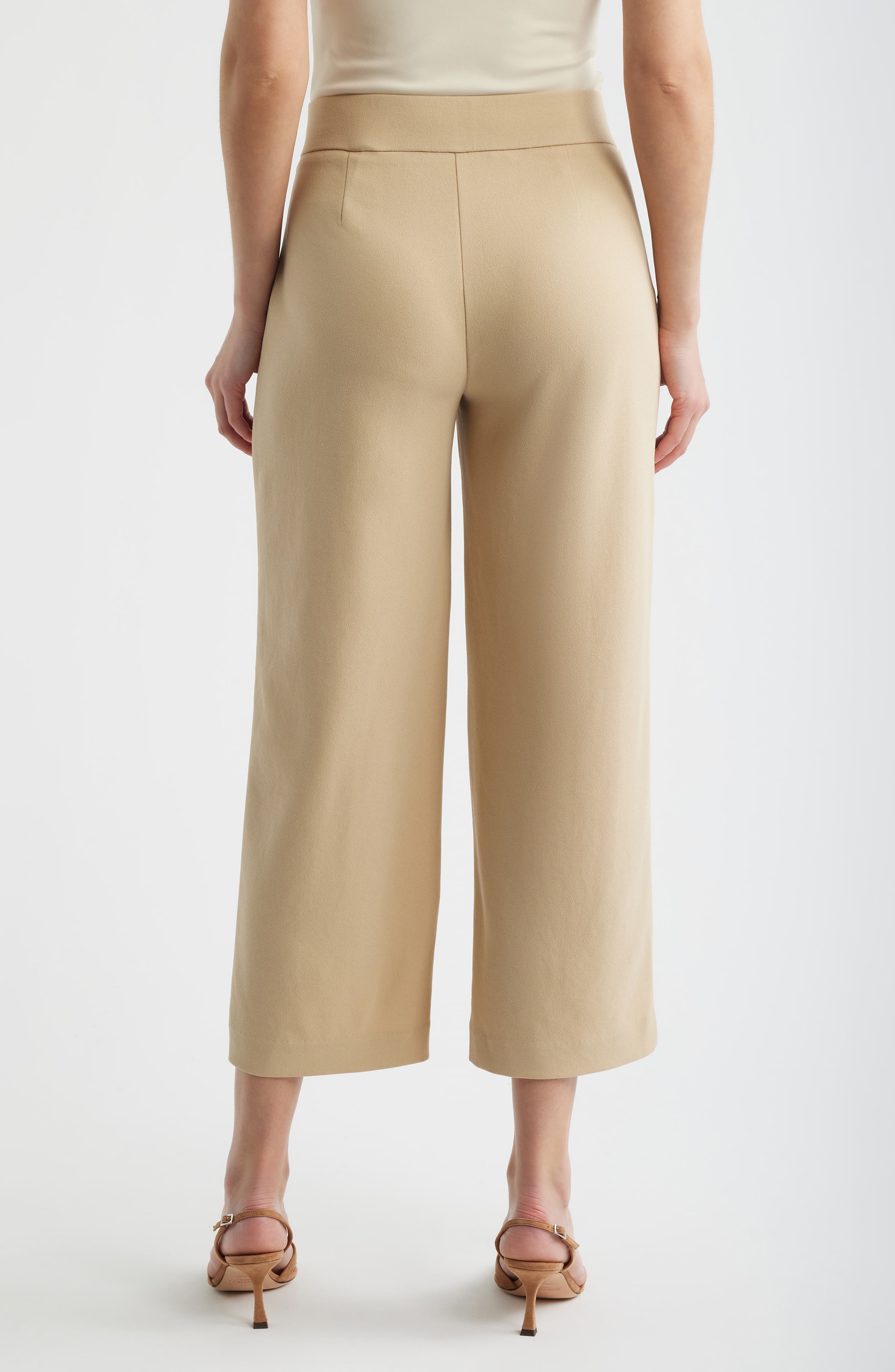 Tie Front Pull-On Wide Leg Crop Pants - image 4