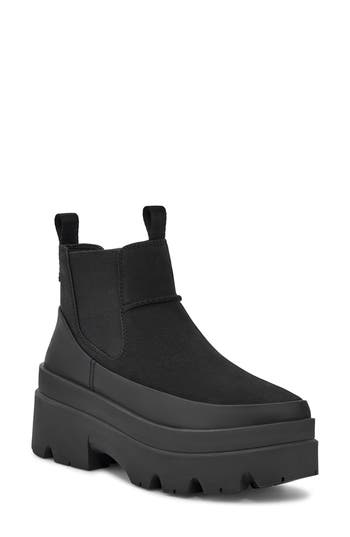 Ugg ® Brisbane Waterproof Platform Chelsea Boot In Black