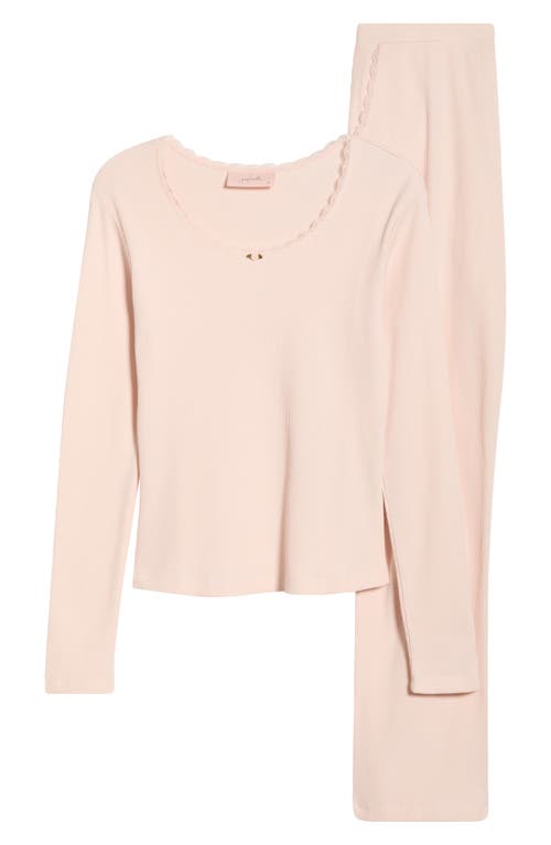 Papinelle Claire Waffle Knit Pajamas In Neutral