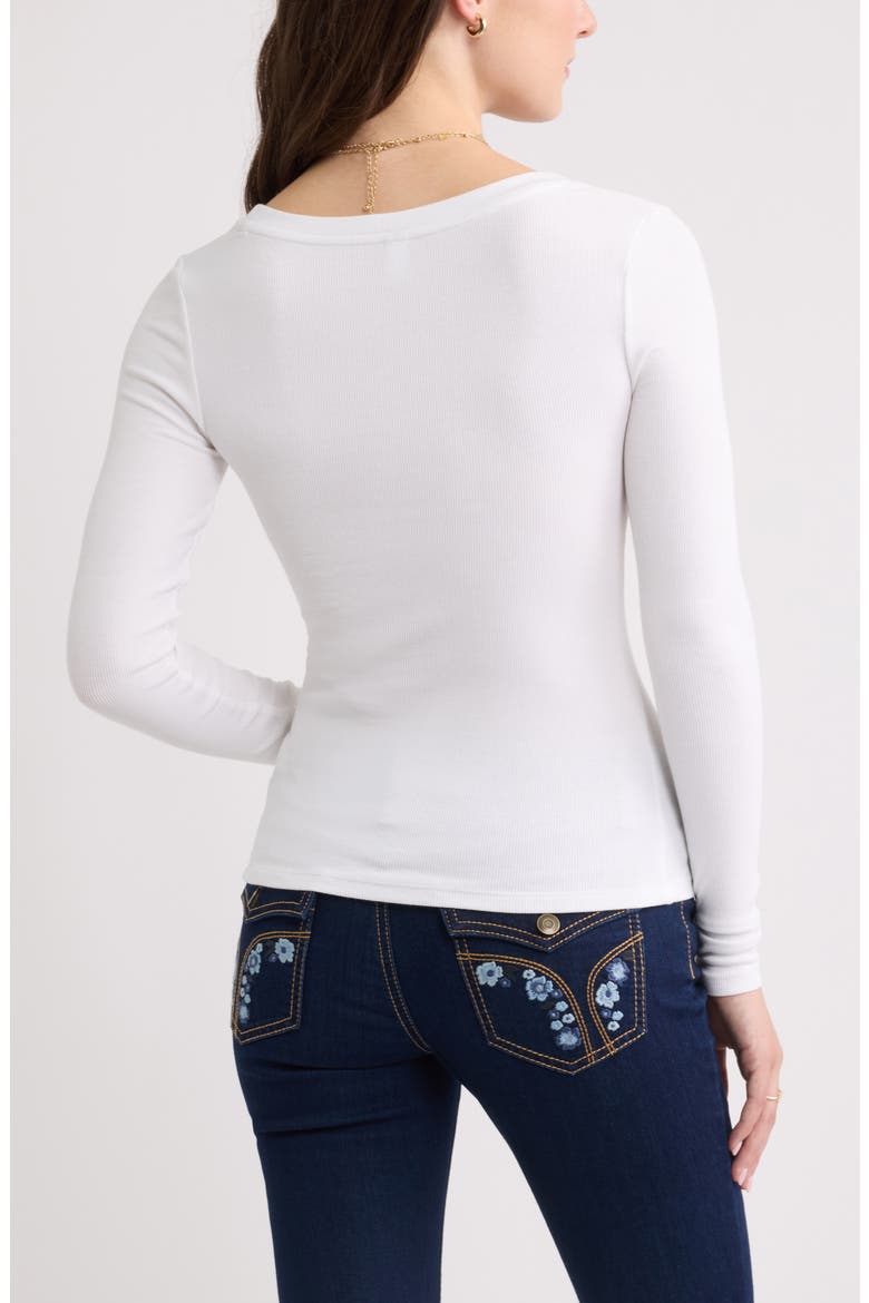 Rib Knit V-Neck Cardigan, Alternate, color, WHITE