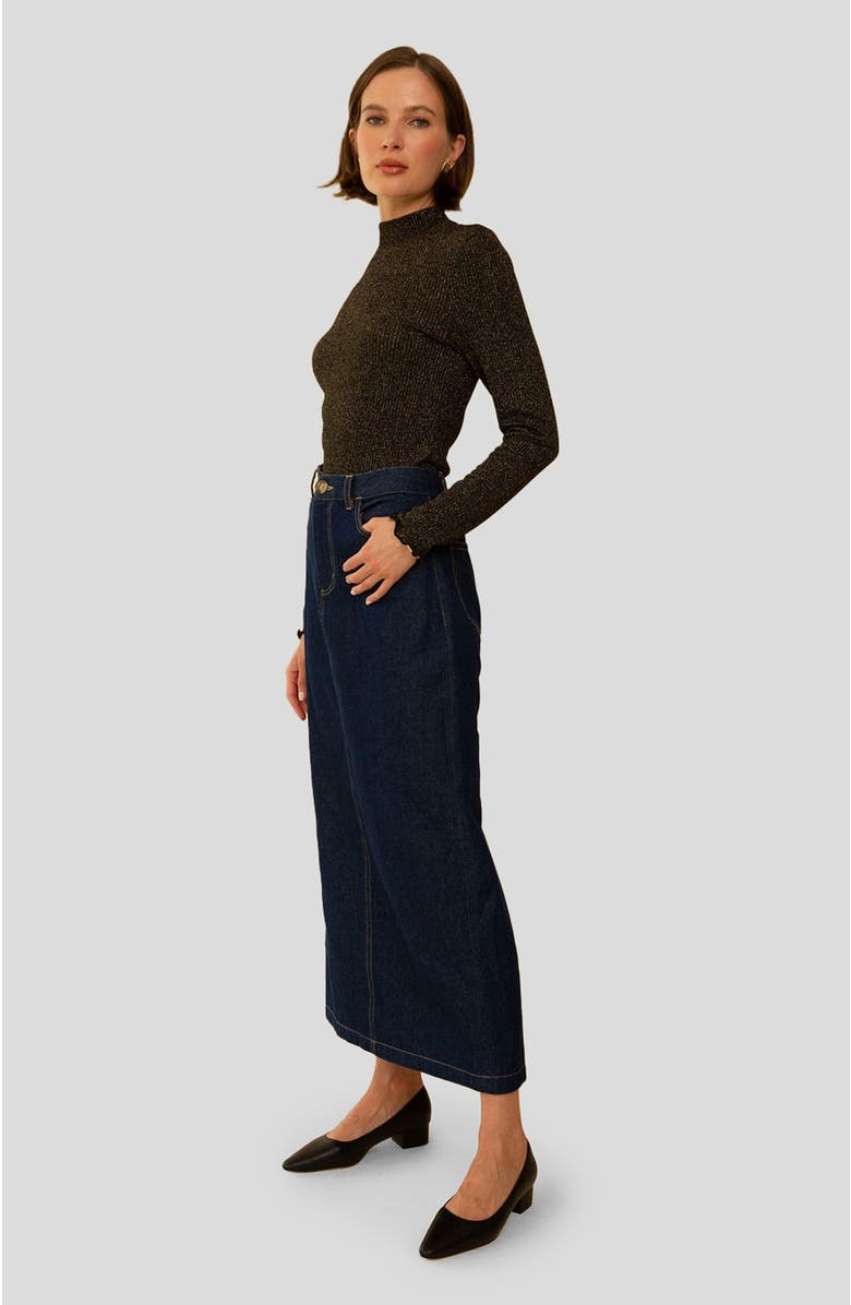 Whimsy + Row Alanis Skirt, Alternate, color, Dark Denim