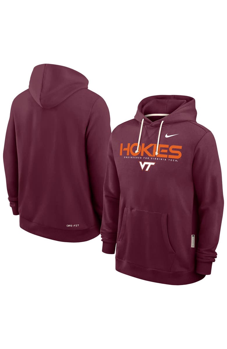 Nike Men's Nike Maroon Virginia Tech Hokies 2025 Sideline Performance Pullover Hoodie, Main, color, Maroon