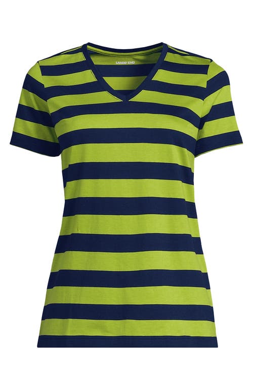 Lands' End Relaxed Supima Cotton V-neck T-shirt In Green