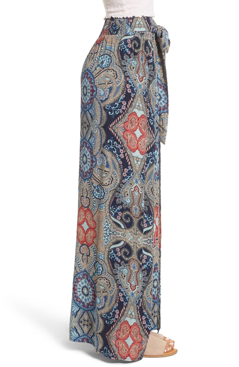 Band of Gypsies Haley Paisley Wide Leg Pants | Nordstrom