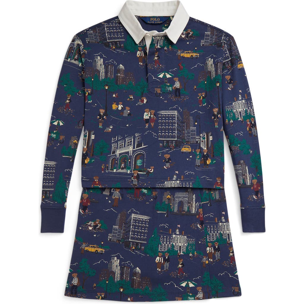 Polo Ralph Lauren Kids' Long Sleeve Top & Skirt Set In Multi