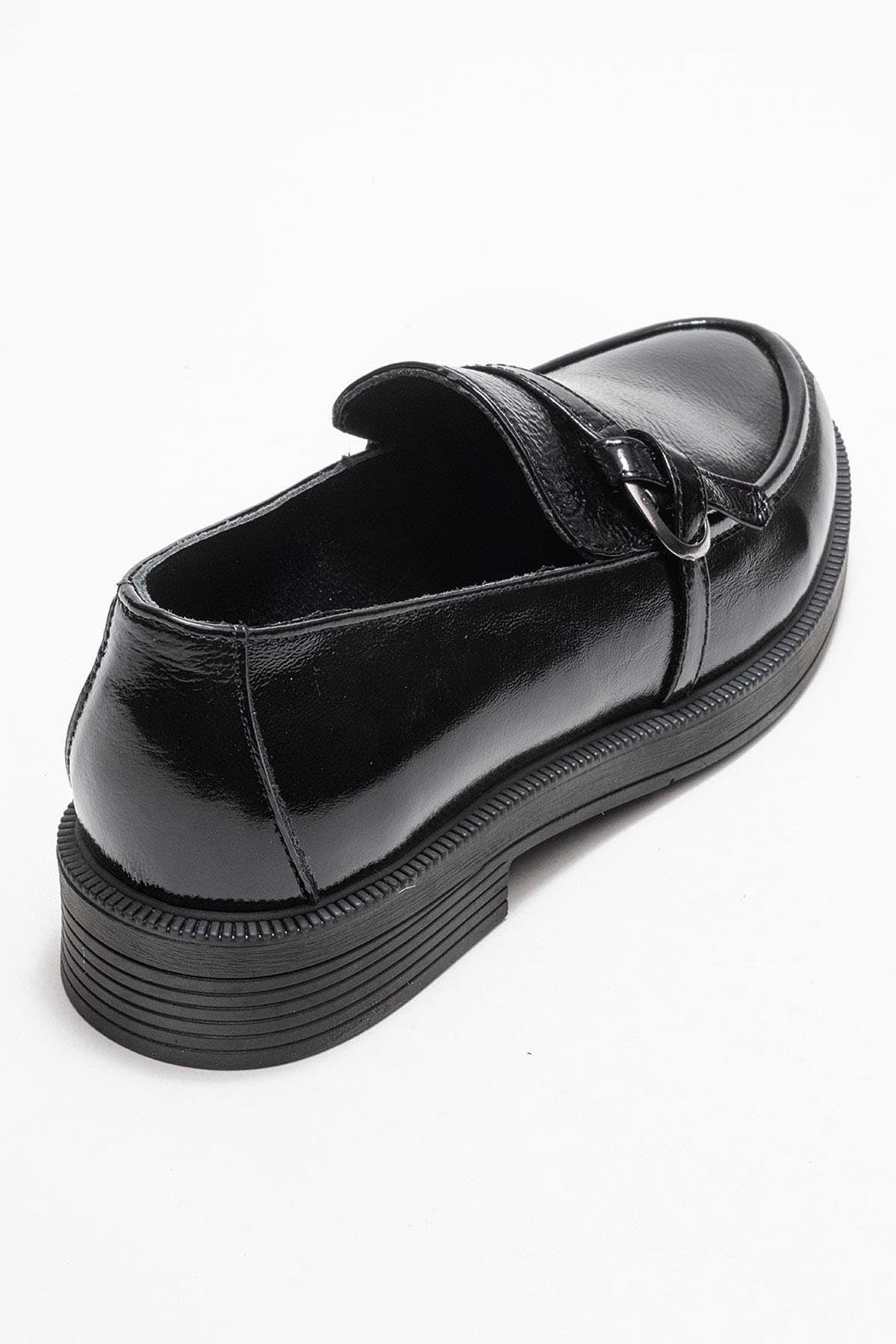 Forever & Always Shoes Galea Buckled Leather Loafers, Alternate, color, Black Patent Leather