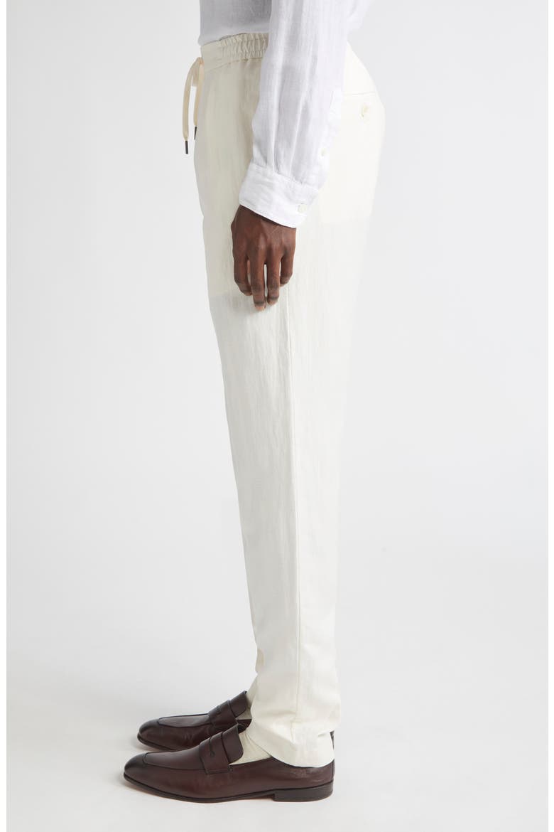 Dorset Drawstring Silk & Linen Pants, Alternate, color, CLASSIC CREAM