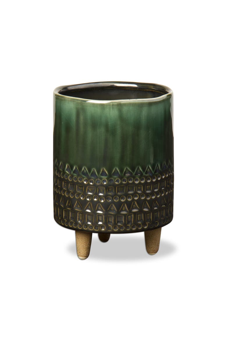 Companero Small Emerald Green Ceramic Planter Pot Garden, Main, color, Green