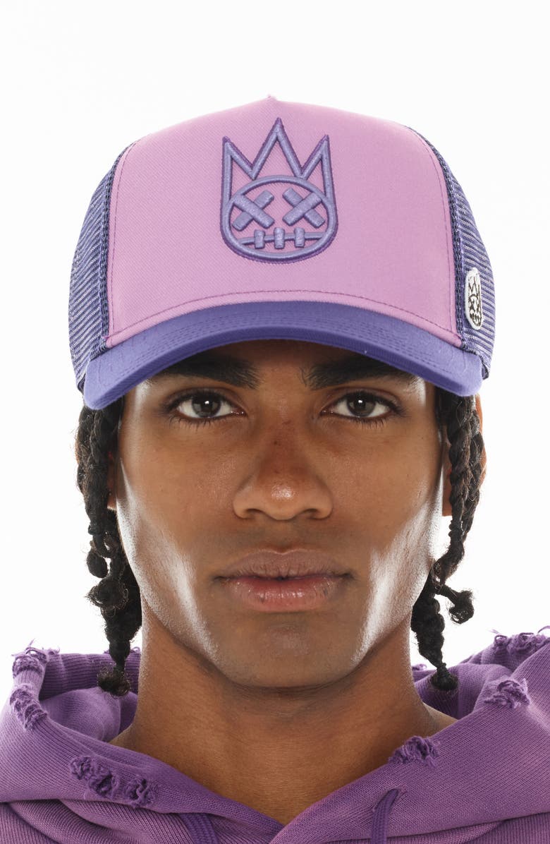 Cult of Individuality Shimuchan Logo Colorblock Trucker Hat, Alternate, color, Dusty Lavender