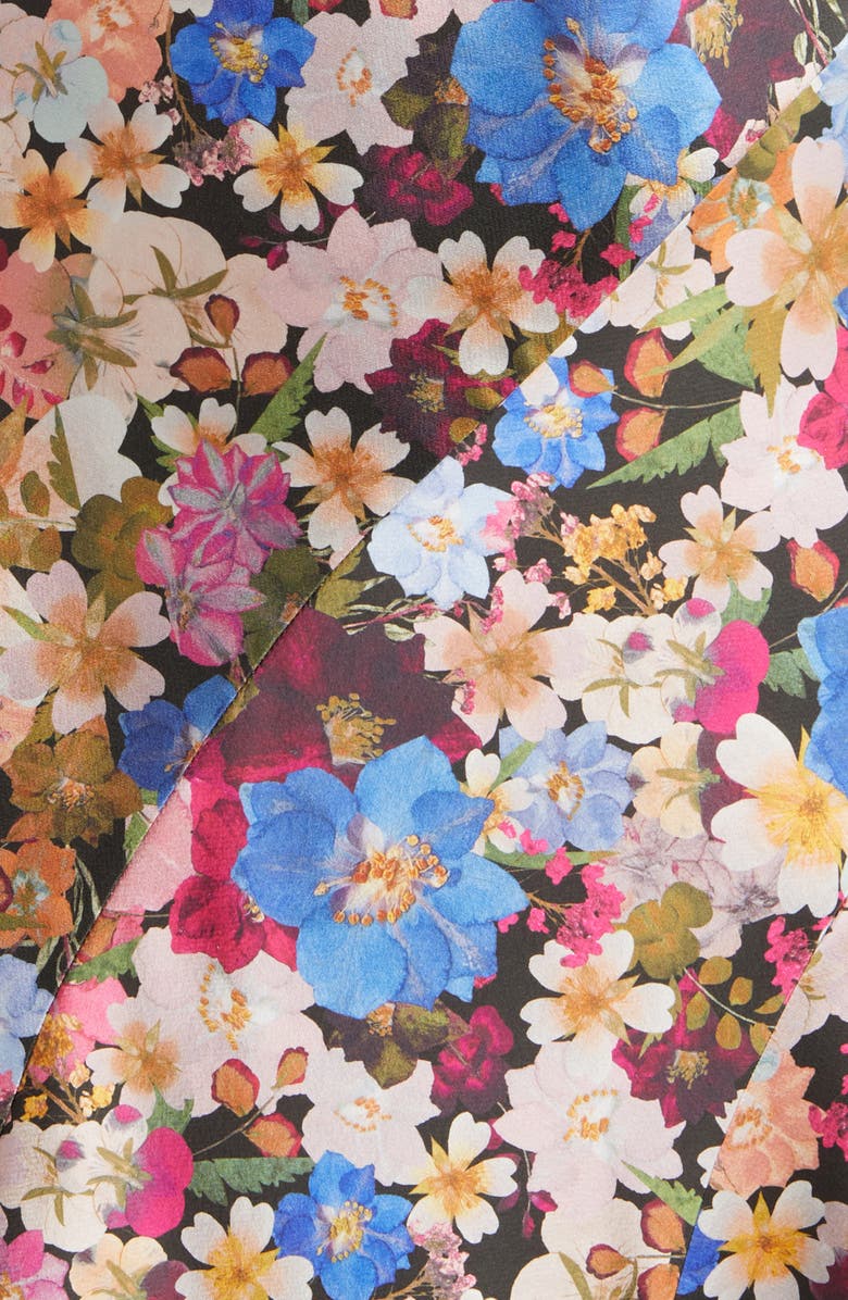 Ted Baker London Slanno Floral Asymmetric Hem Midi Dress, Alternate, color, 