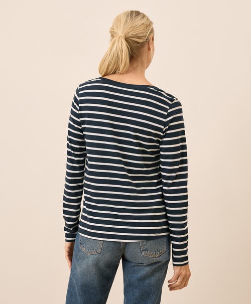 Pact Organic Cotton Softspun Long Sleeve Scoop Neck Tee In Blue