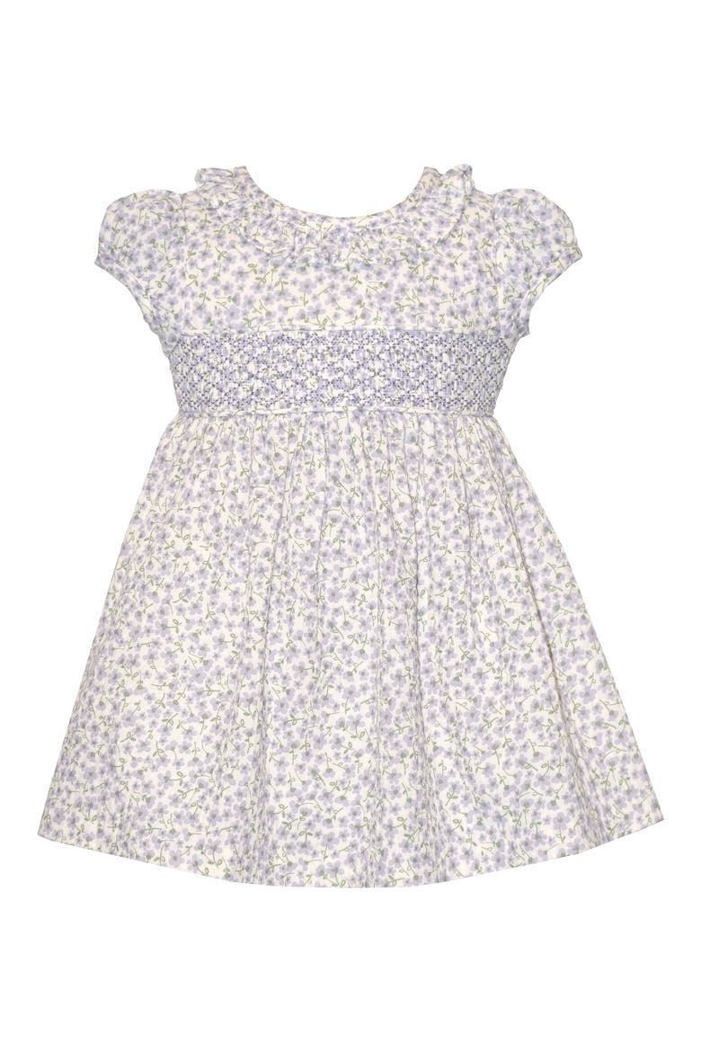 Ditsy Smocked Dress, Main, color, LAVENDAR