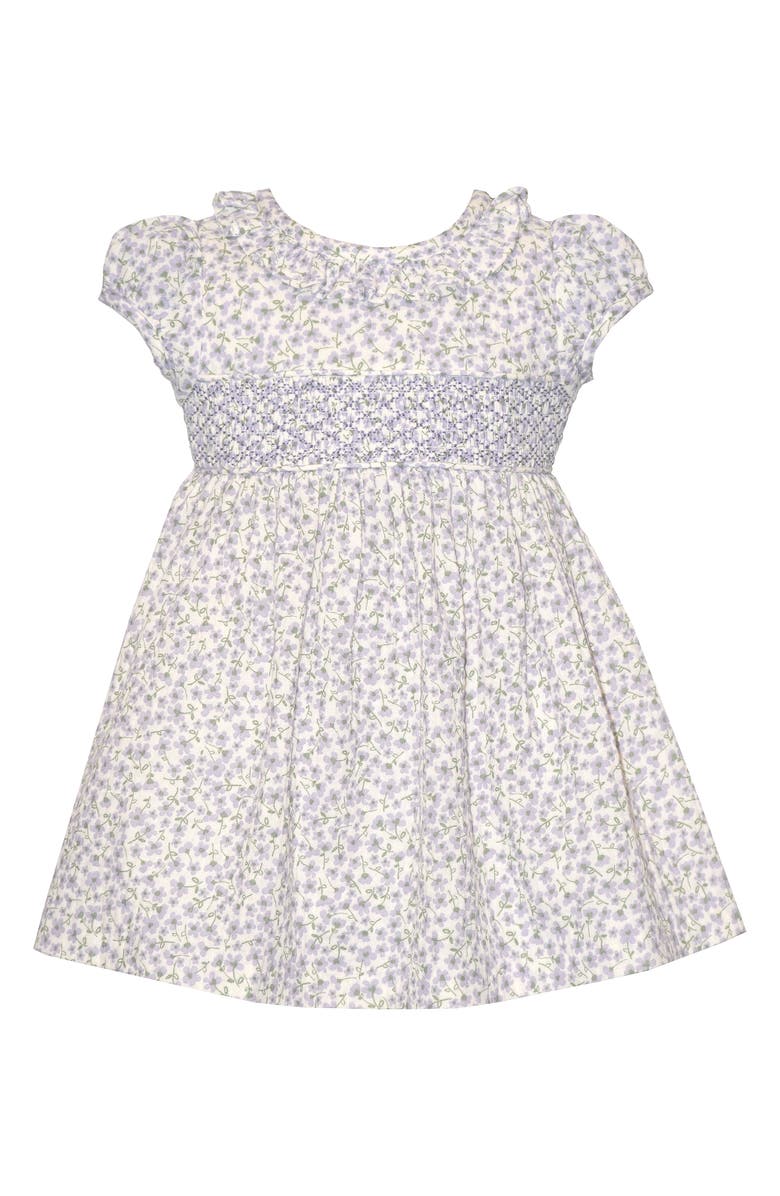 Iris & Ivy Ditsy Smocked Dress, Main, color, Lavendar