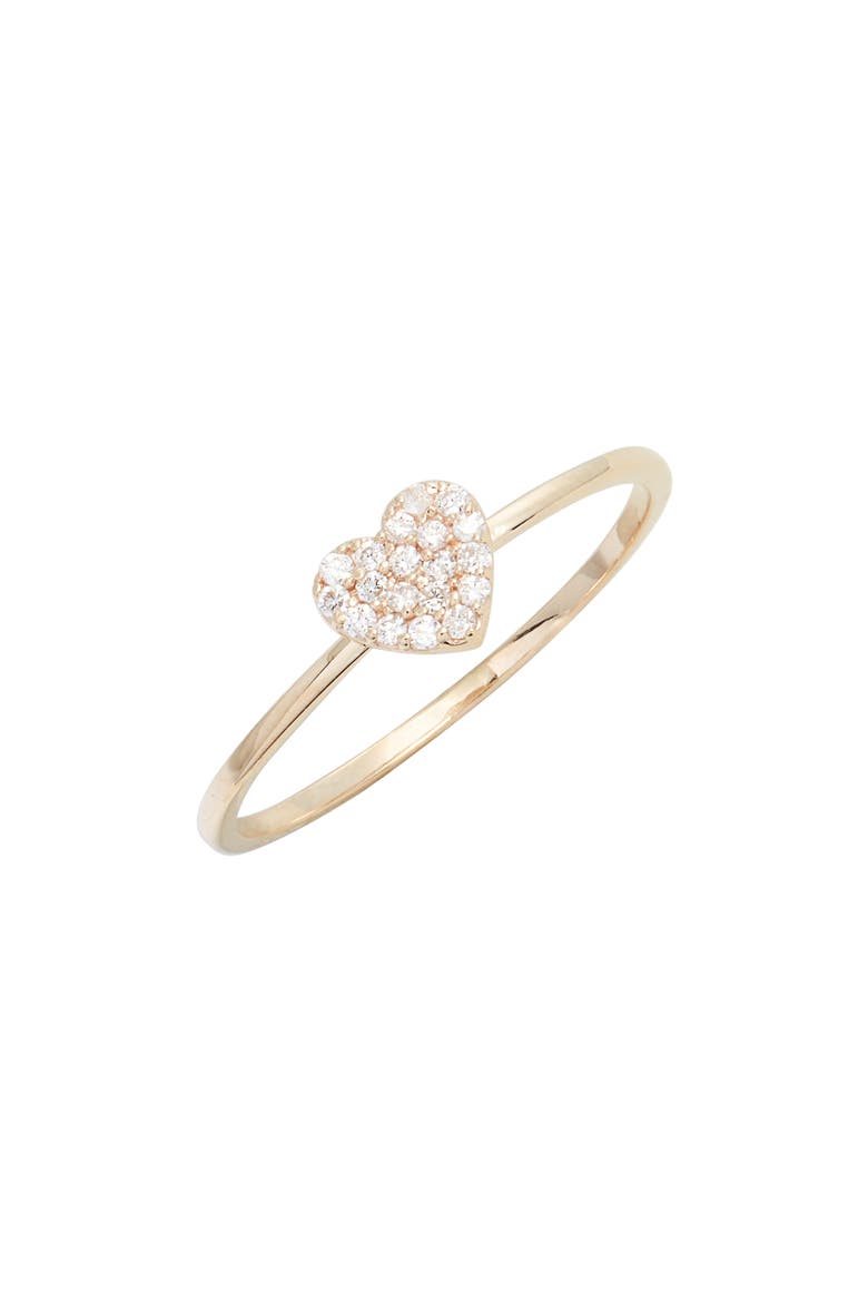 Love Letter Pavé Heart Ring, Main, color, GOLD/ DIAMOND
