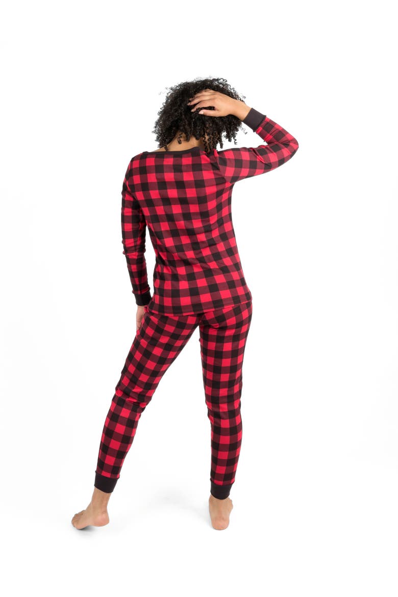 Women's Cotton Plaid Matching Family Holiday Pajamas, Alternate, color, Plaid Black & Red