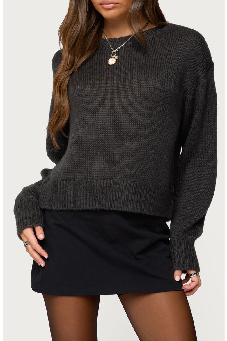 Kyrah Oversize Crewneck Sweater, Main, color, DARK-GRAY