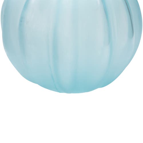 Northlight Transparent Glass Pumpkin Candle Holder In Blue