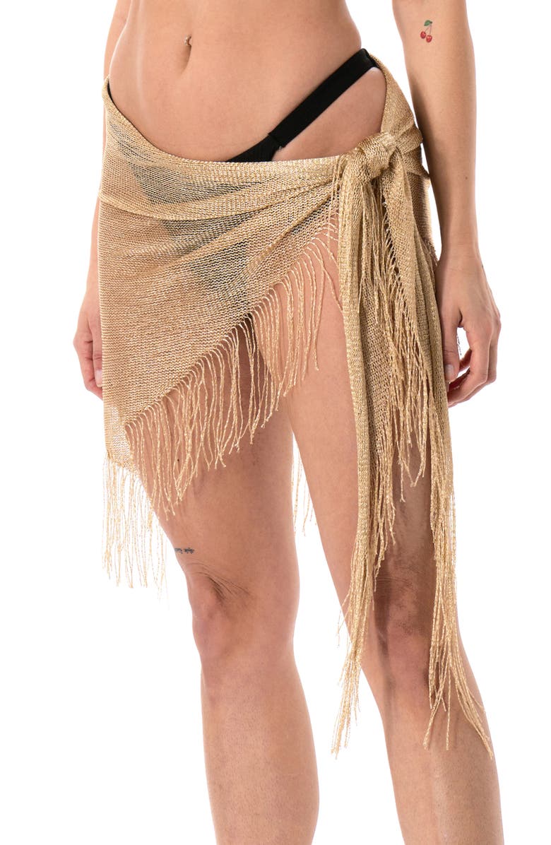 Nicole Miller Netted Sarong, Main, color, Gold