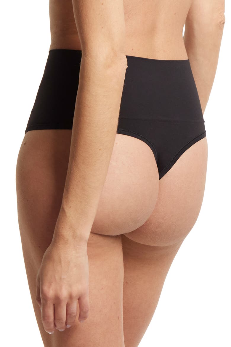 Body Mid Rise Thong, Alternate, color, BLACK