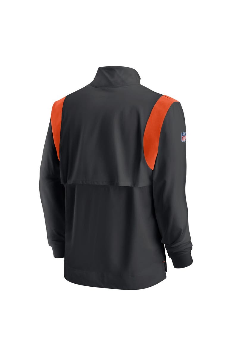 Nike Men's Nike Black Cincinnati Bengals Sideline Coach Chevron Lockup Quarter-Zip Long Sleeve Top, Alternate, color,