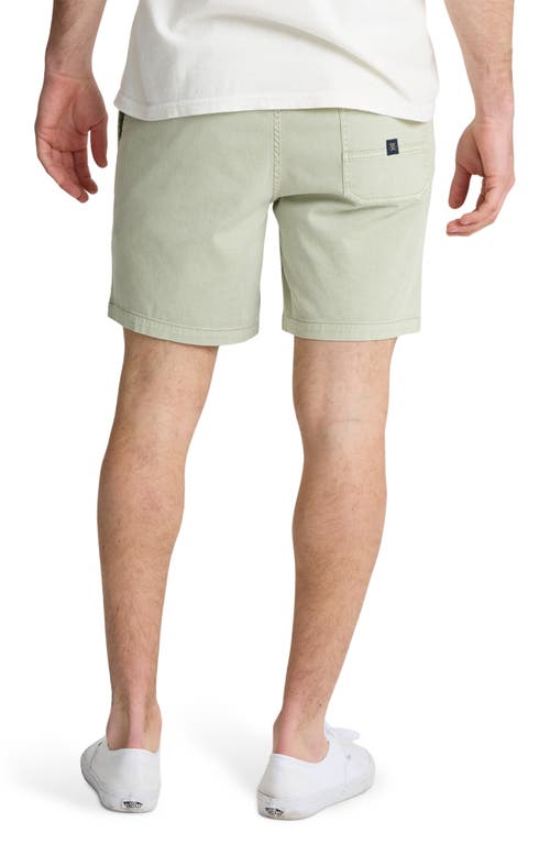 Roark Made To Fade Stretch Cotton Drawstring Shorts In Green