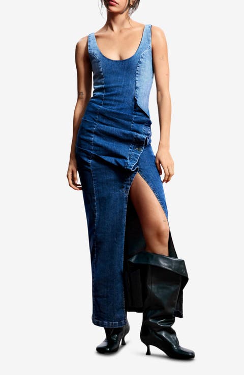 Sleeveless Denim Dress