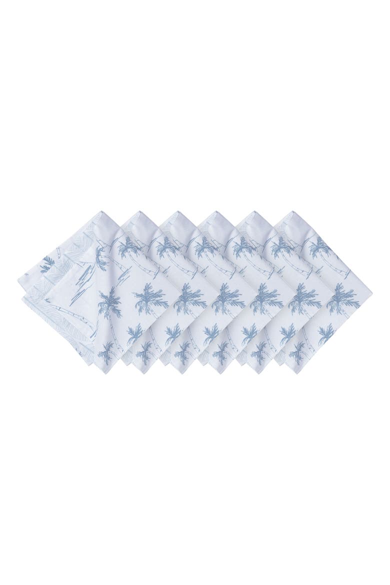 Blue Paradise Set of 6 Cloth Napkins, Main, color, Blue