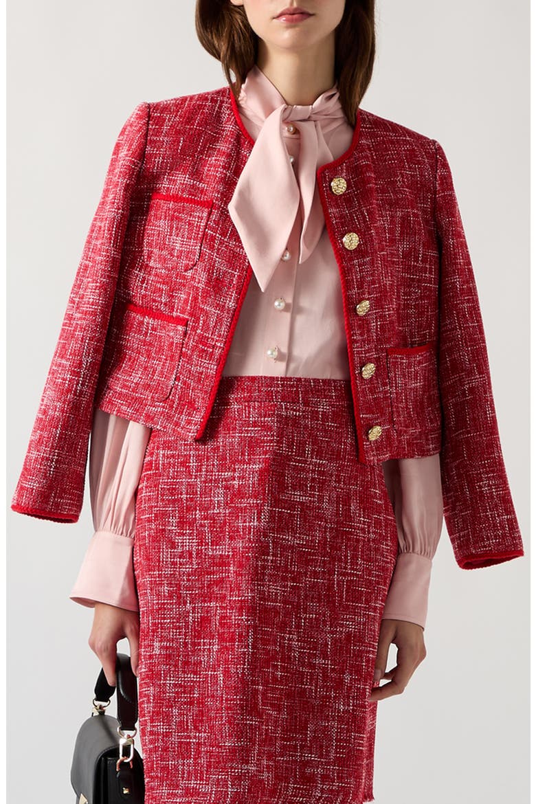 Alexa Tweed Jacket, Main, color, RED