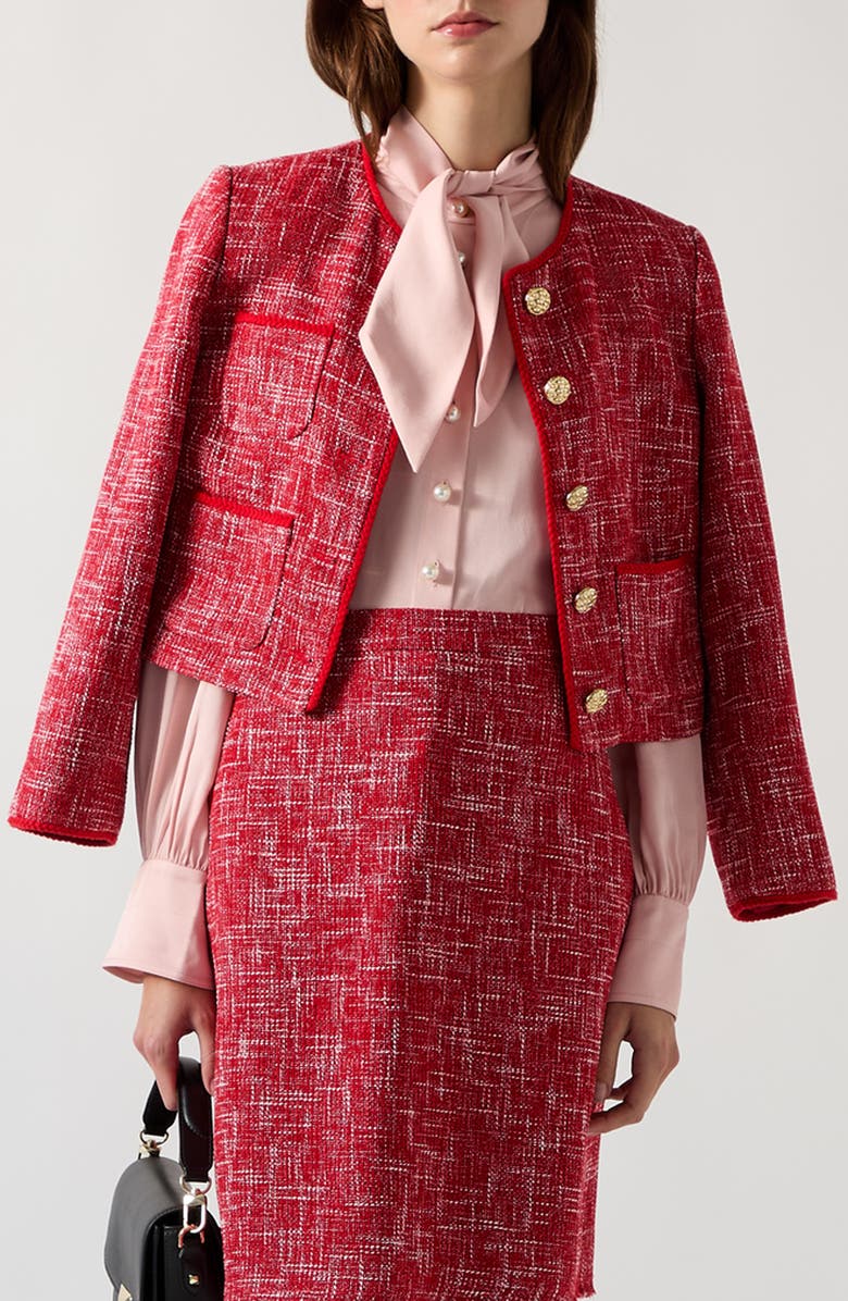 LK Bennett Alexa Tweed Jacket, Main, color, 