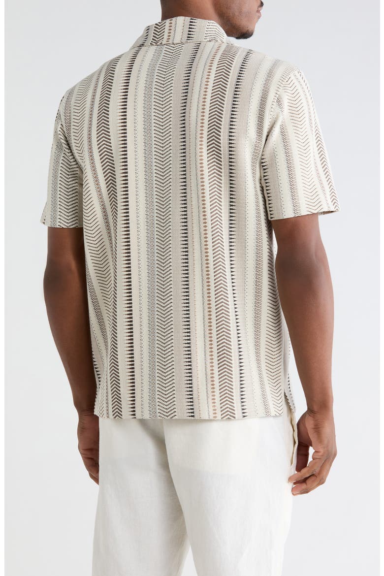 Jacquard Camp Shirt, Alternate, color, NEUTRAL COMBO GEO PATTERN