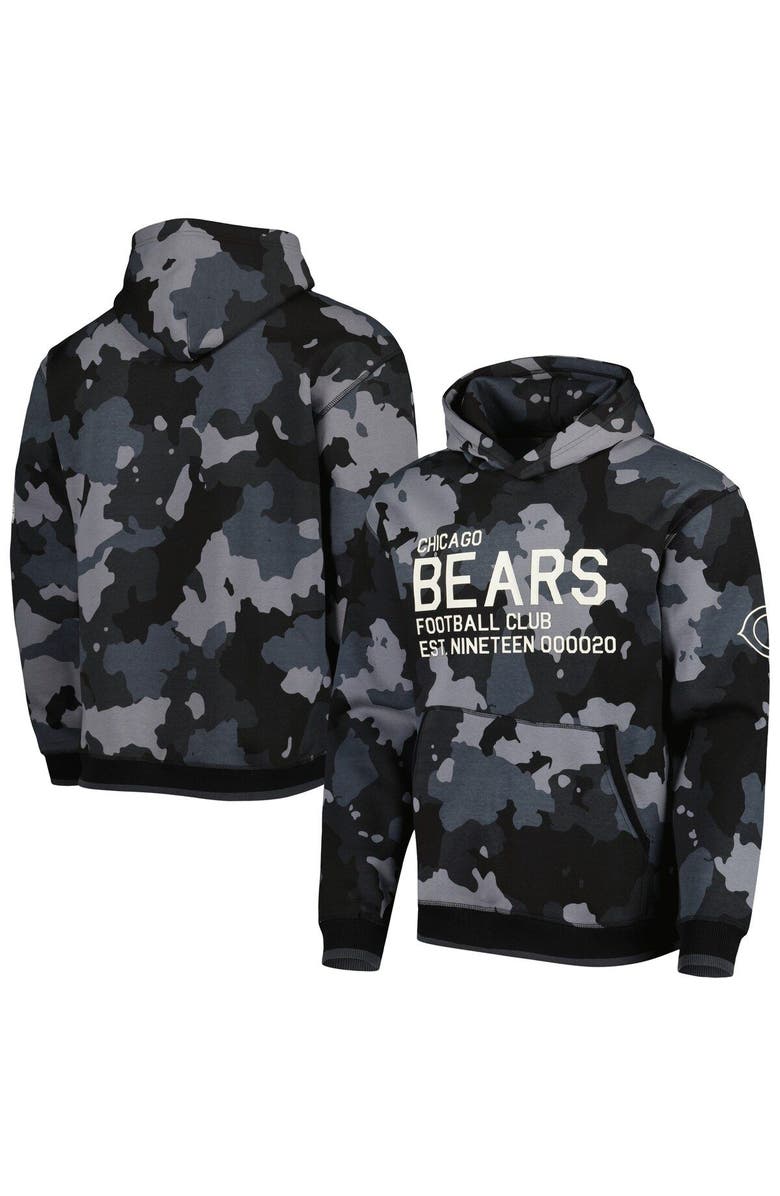 THE WILD COLLECTIVE Men's The Wild Collective Black Chicago Bears Camo Pullover Hoodie, Main, color, Black