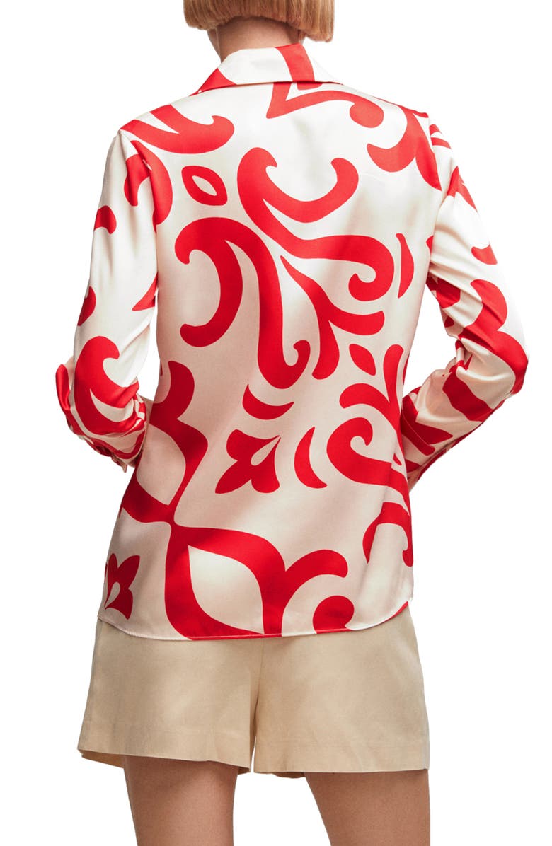 MANGO Satin Button-Up Shirt, Alternate, color, 
