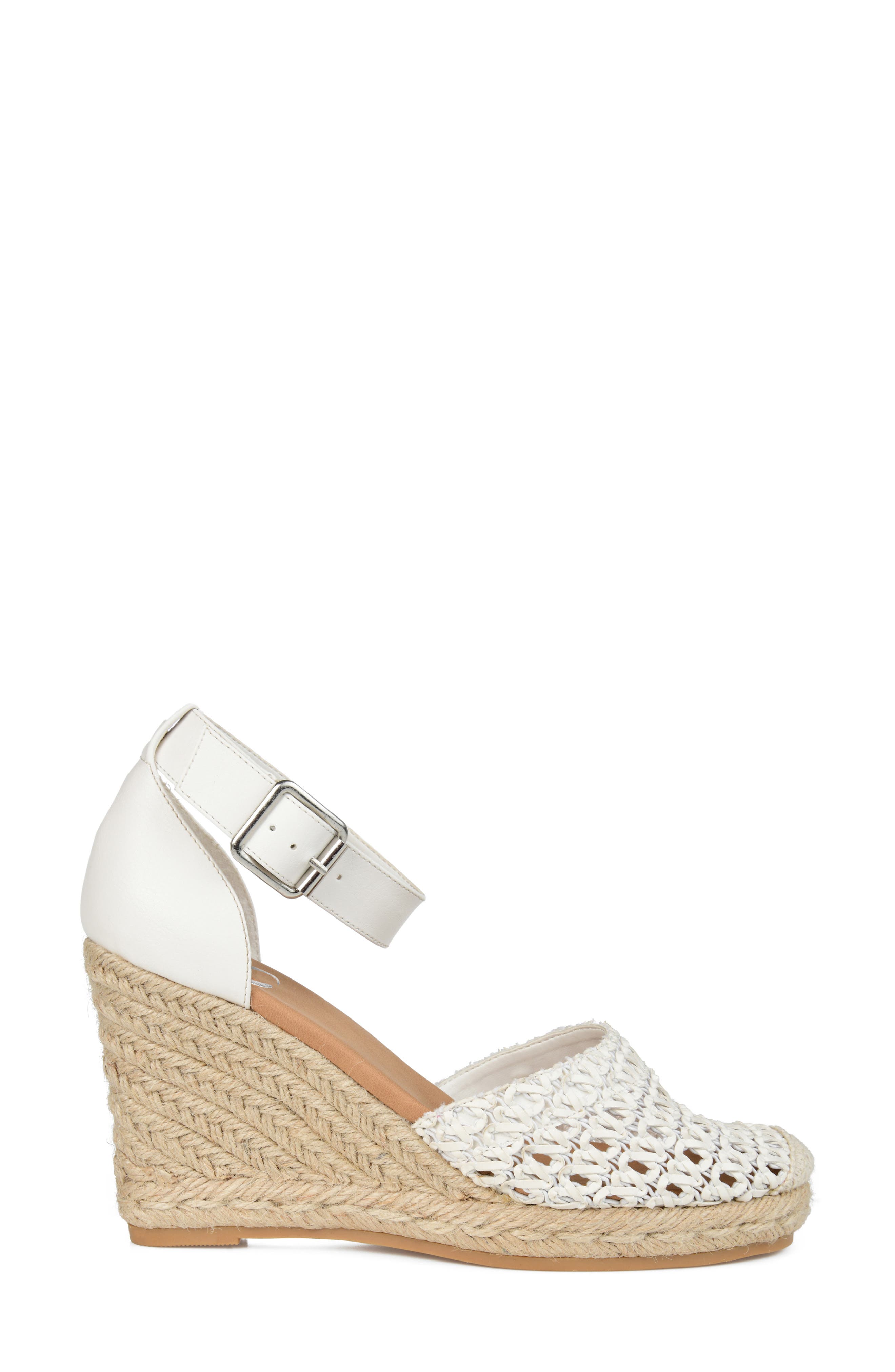 JOURNEE Sierra Woven Espadrille Wedge Sandal, Alternate, color, WHITE